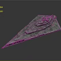 Gray Triangular Spacecraft With Multi Layered Structure And Detailed Surface Texture For Cosmic Exploration