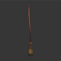 Essential Home Cleaning Broom With Long Wooden Handle And Straw Bristles Design