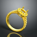 Luxurious Gold Ring Design With Prong Setting And Shiny Accent Stones
