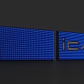 Illuminated Blue LED Dot Matrix Display And Icap Signage Screen Panel Board 3d model