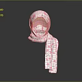Soft White Hat and Scarf Set with Pink Floral Patterns for Stylish Look