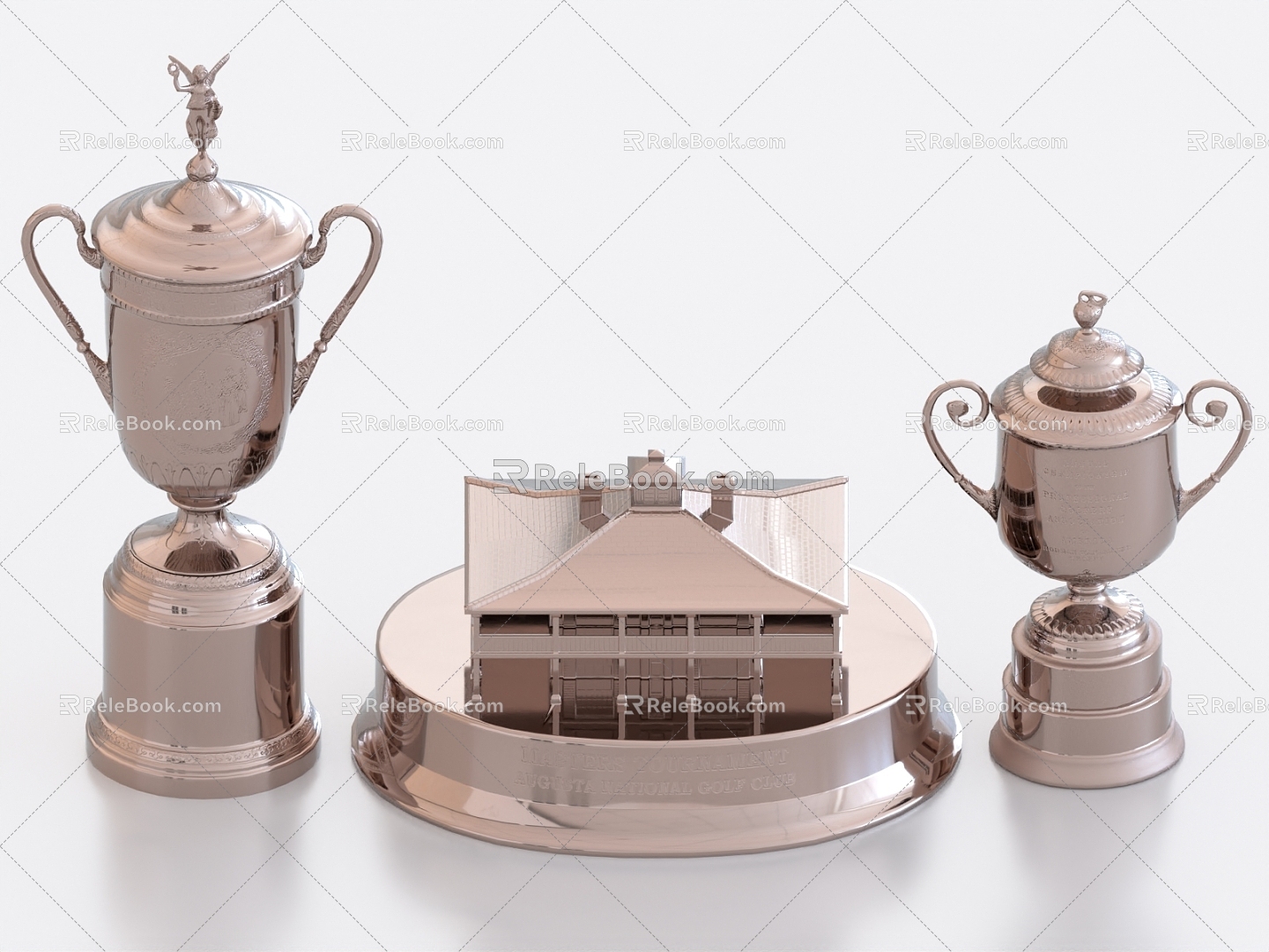 Golf Trophy Gold Cup Medal 3d model