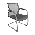 Modern Office Chair With Mesh Backrest Metal Frame And Comfortable Armrests