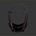 Black and Orange Sports Helmet With Mesh Design And Adjustable Straps