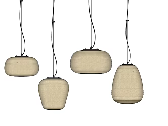 Japanese Chandelier Zen Chandelier Combination 3d model