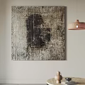 Abstract Painting Hanging On Light Colored Wall In Room 3d model