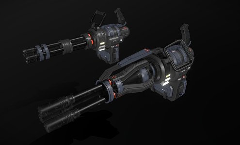 Sci-Fi Mini Cannon MLK76 3d model