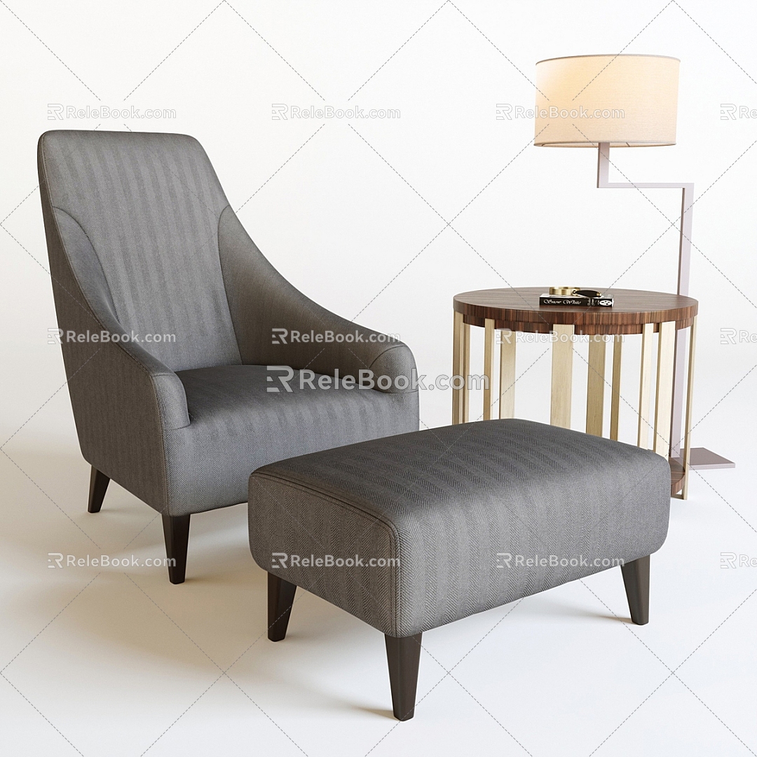 Sofa Coffee Table Combination Living Room Sofa Sofa Coffee Table Pillow Pillow Table Lamp Simple Footstool Leisure Sofa 3d model