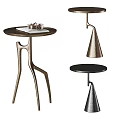 Modern Side Combination Metal Side Round Side Corner Middle Style Side Hammer Pattern Side 3d model