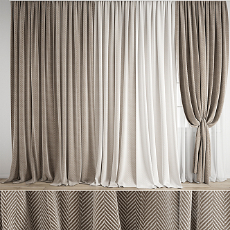 Modern Curtain Window Screen 3d model