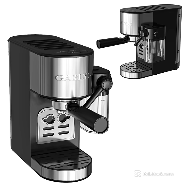 Modern Stainless Steel Coffee Maker GARDY Design With Different Angles View 3d model 