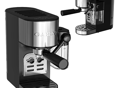 Modern Stainless Steel Coffee Maker GARDY Design With Different Angles View 3d model