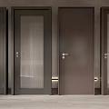 Modern Swing Doors With Glass Panels And Dark Finish For Interior Design