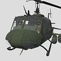Military Green And Gray Helicopter With Rotors Cockpit And Emblem
