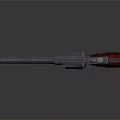 Classic Revolver With Red Wooden Grip And Polished Metal Barrel Cylinder