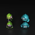 Game And Movie Monster Characters With Big Eyes And Colorful Designs