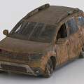 Scrapped car car wreck abandoned car 3d model