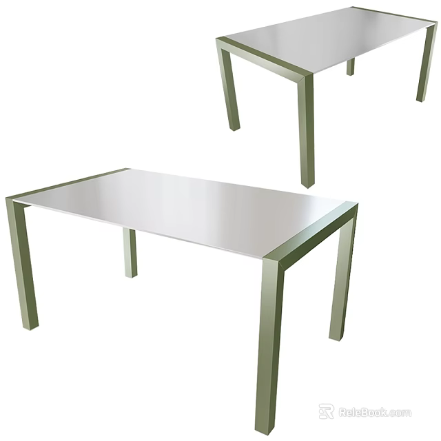 Modern Sleek Dining Table Design With Metal Legs And Glass Tabletop 3d model