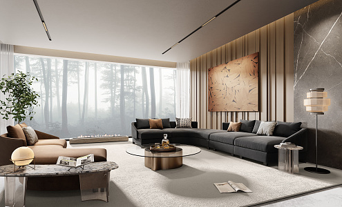 Modern Minotti living room 3d model