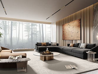 Modern Minotti living room 3d model