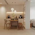 Modern Apartment Interior Featuring Laundry Zone Glass Dividers And Dining Area