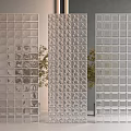 Modern Transparent Glass Room Dividers With Decorative Pattern For Interior Design 3d model