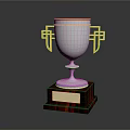 Premium Trophy With Silver Cup Body Golden Handles Red Wooden Base And Nameplate