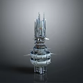 Futuristic Multi Layered Aerospace Tower Structure With Advanced Space Technology Design