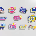 Colorful Fun Decorative Badges With Various Chinese Trendy Phrases And Cute Designs