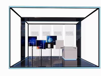 Modern Electronic Display Showcase With Multiple Screens And Digital Devices 3d model