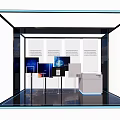 Modern Electronic Display Showcase With Multiple Screens And Digital Devices 3d model