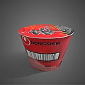 Shin Ramyun Instant Cup Noodles With Red And Black Packaging Design