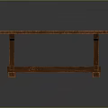 Solid Wooden Table With Rectangular Smooth Top And Sturdy Brown Legs Design
