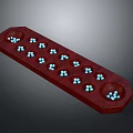 Red Elongated Household Organizer Tray with Multiple Small Holes and Blue Beads