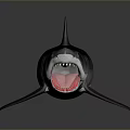 Realistic 3D Rendered Shark With Open Mouth And Sharp Teeth On Gray Background