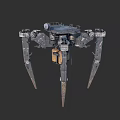Robotic Mechanical Creature Featuring Multi Legged Structure And Metal Platform Design 3d model