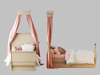 European-style single bed 3d model