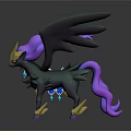 Winged Horse Fantasy Figures In Blue White Black And Purple Colors