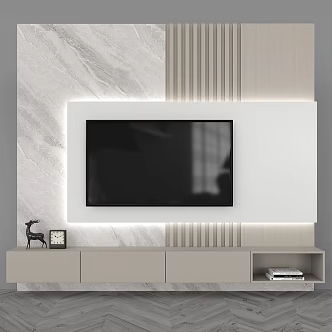Modern TV background wall TV background wall 3d model