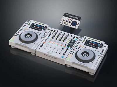 Professional Pioneer DJ Equipment with Turntables Mixer and Controller for Commercial Club Performances 3d model