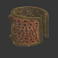 Luxury Red Crocodile Leather Cuff Bracelet With Brown Diamond Pattern Interior Jewelry Accessory