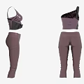 Stylish One Shoulder Shiny Top With High Waisted Purple Fitted Pants Outfit