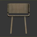Simple Wooden Chair With Armrests Square Seat And Minimalist Leg Design Structure