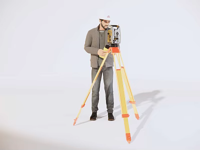 modern man measuring personnel 3d model