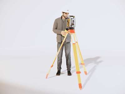 modern man measuring personnel 3d model