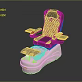 Luxury Brown Pedicure Chair With Quilted Backrest White Base And Armrests