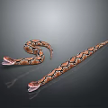 Realistic Orange Black Patterned Reptile Snakes Coiled And Elongated On Dark Surface