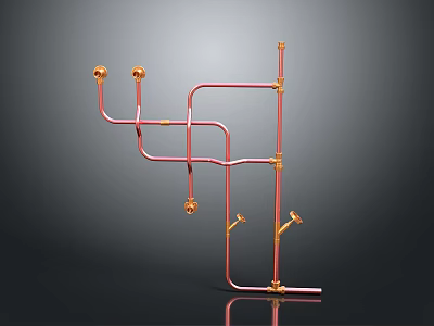 Industrial Hardware Tools Metal Pipes Brass Fittings And Pipe Connectors 3d model