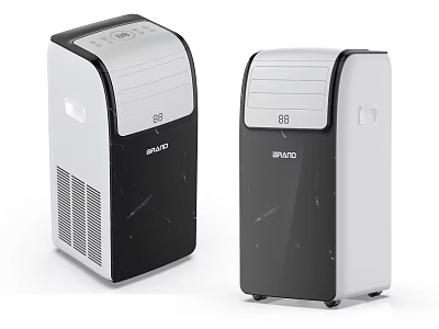 ZHUO Air Conditioner Fan Two Units Black And White Design With Control Panel 3d model