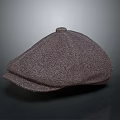 Classic Woven Tweed Newsboy Hat With Small Button And Flat Brim Detail